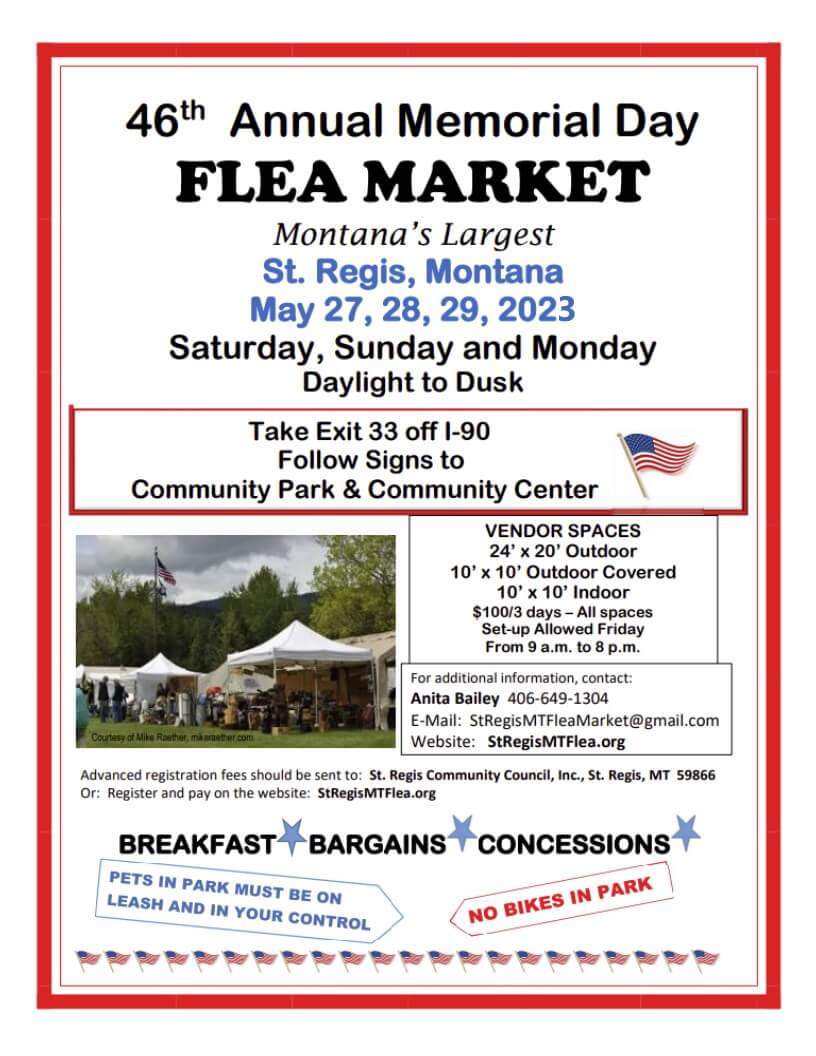 St. Regis Flea Market St Regis Montana Memorial Day Weekend